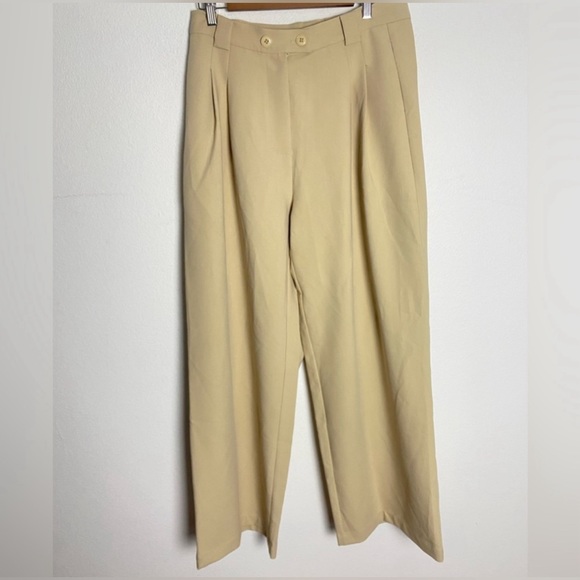 STELLA NOVA Eline High Waist Wide Leg Pants Creme Vanilla Size 10 US (40 EU) NWT - Picture 2 of 9